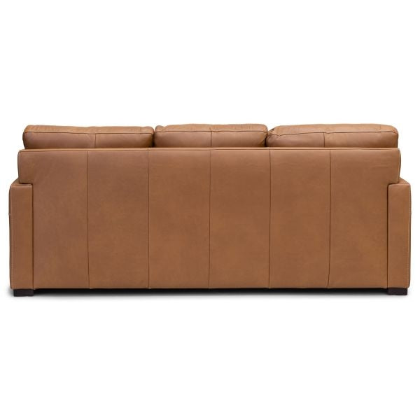 Bassett Club Level Wilson Sofa in Pecan Leather - Chapin Furniture