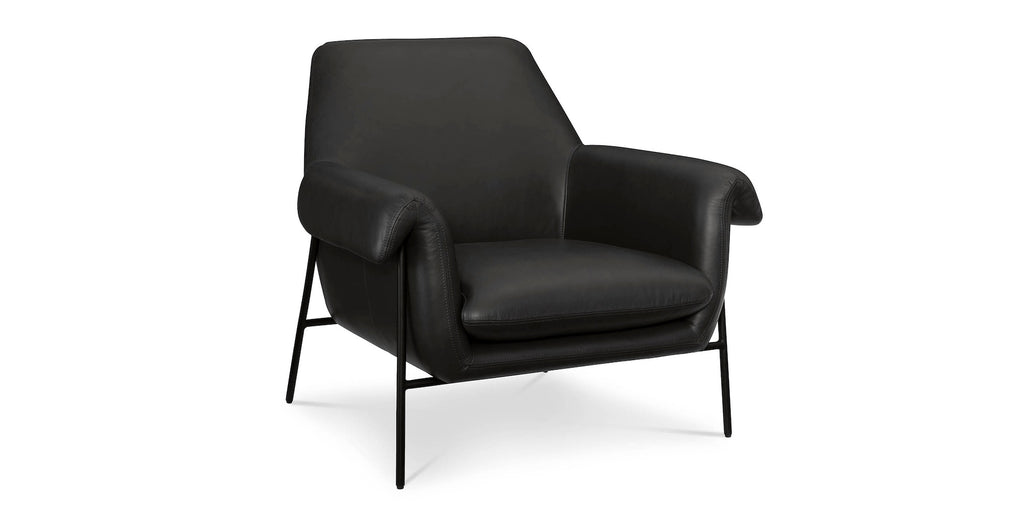 Richfield Leather Accent Chair- Midnight Leather - Chapin Furniture