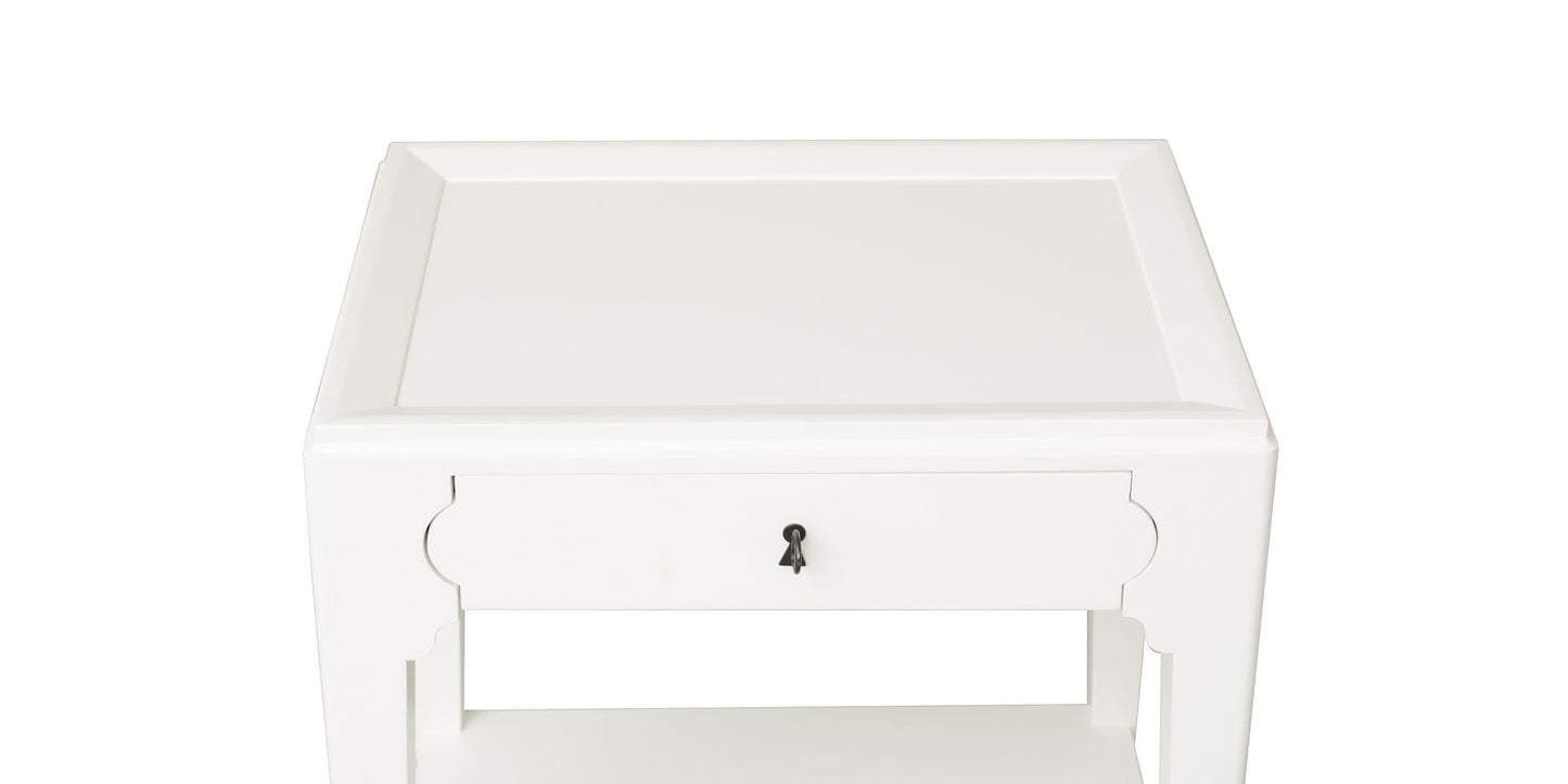 Mayfair Bedside Table- Porcelain White - Chapin Furniture