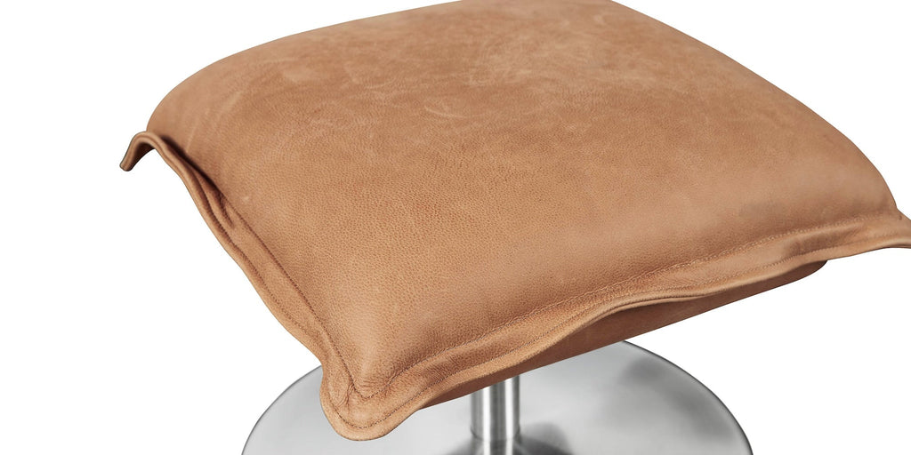 Dunn Leather Ottoman- Chocolate Leather - Chapin Furniture