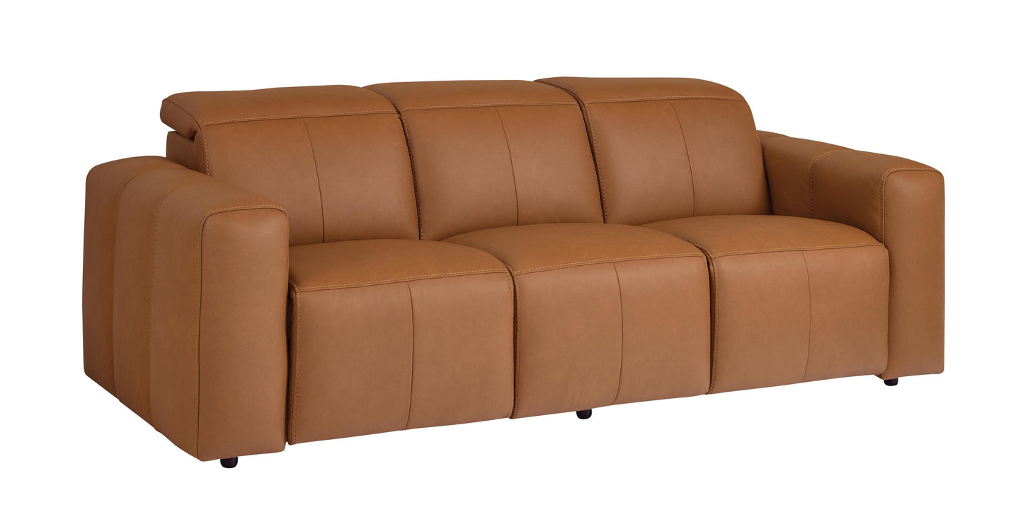 Bassett Club Level Airy Power Leather Motion Sofa