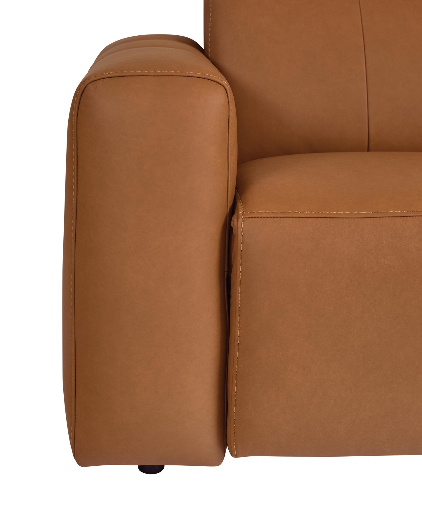 Bassett Club Level Airy Power Leather Motion Loveseat