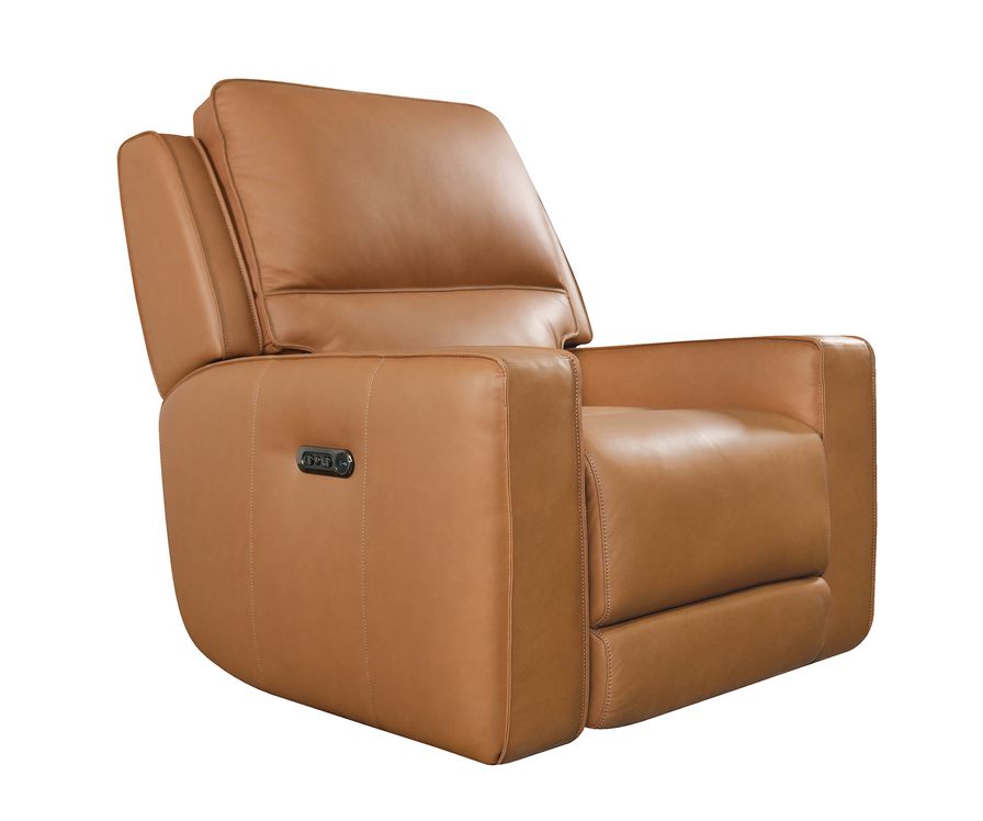 Bassett Club Level Raymond Power Motion Wallsaver Recliner in Antelope Leather - Chapin Furniture