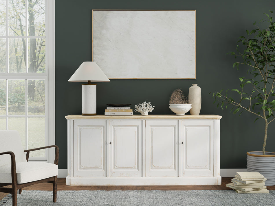 Antique Whitewash Sideboard, 4 Door - Chapin Furniture