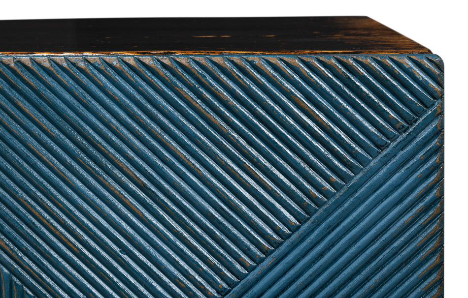 Low Wall Console For Tv, Blue - Chapin Furniture