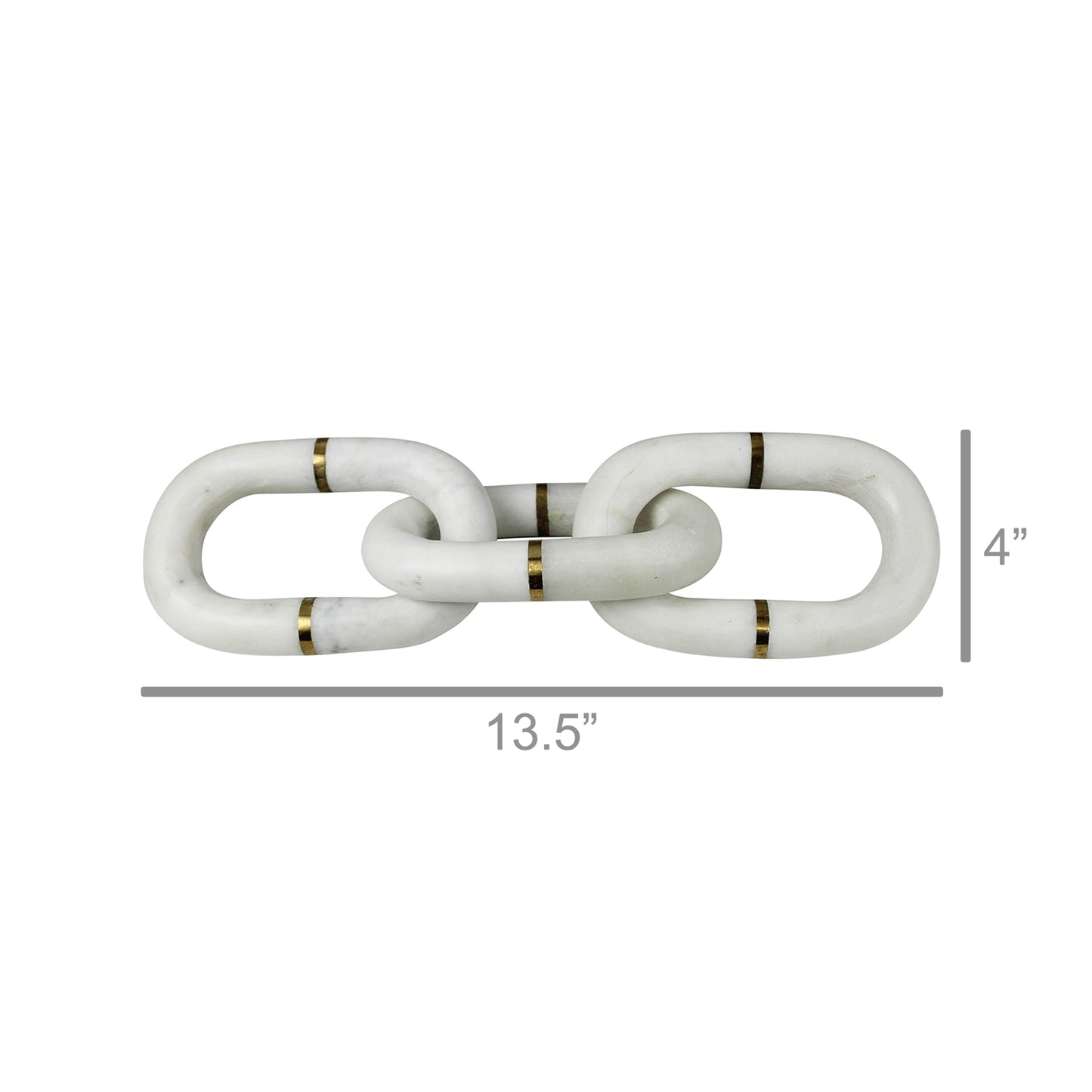 White Marble Chain With Brass - Chapin Furniture