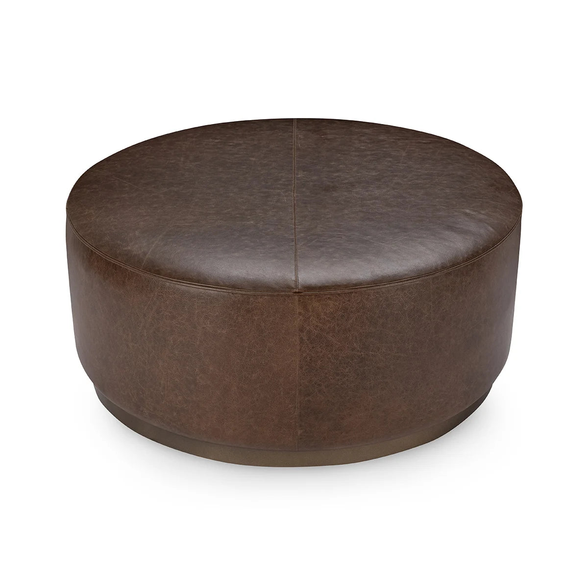 Clair Leather Round Coffee Table - Chapin Furniture