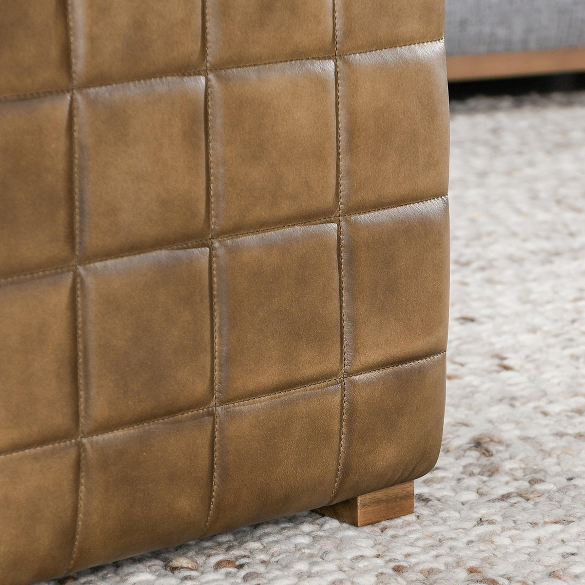 Carlo Leather 18" Square Ottoman - Chapin Furniture