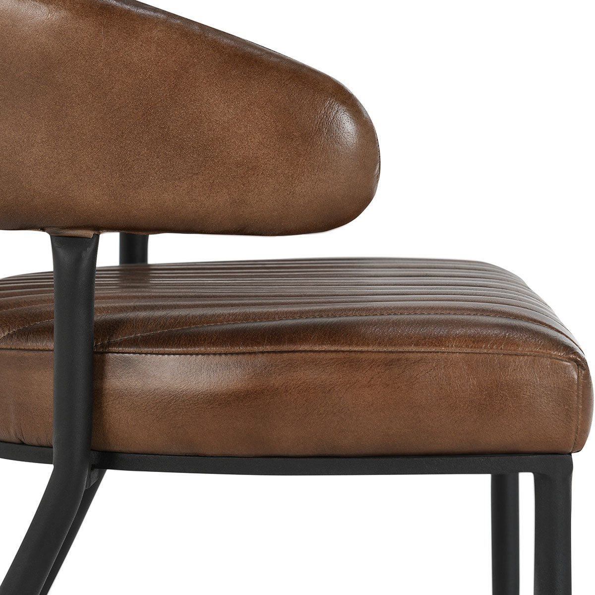 Umbria Leather Dining Chair- Brown - Chapin Furniture