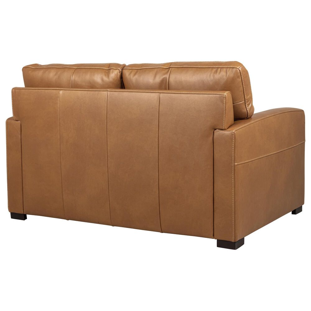 Bassett Club Level Wilson Loveseat in Pecan Leather - Chapin Furniture