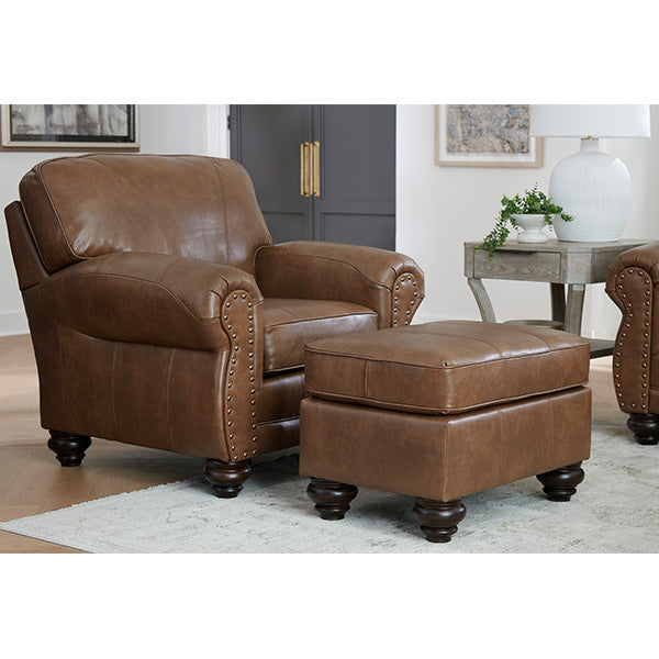 Noble Leather Ottoman - Chapin Furniture