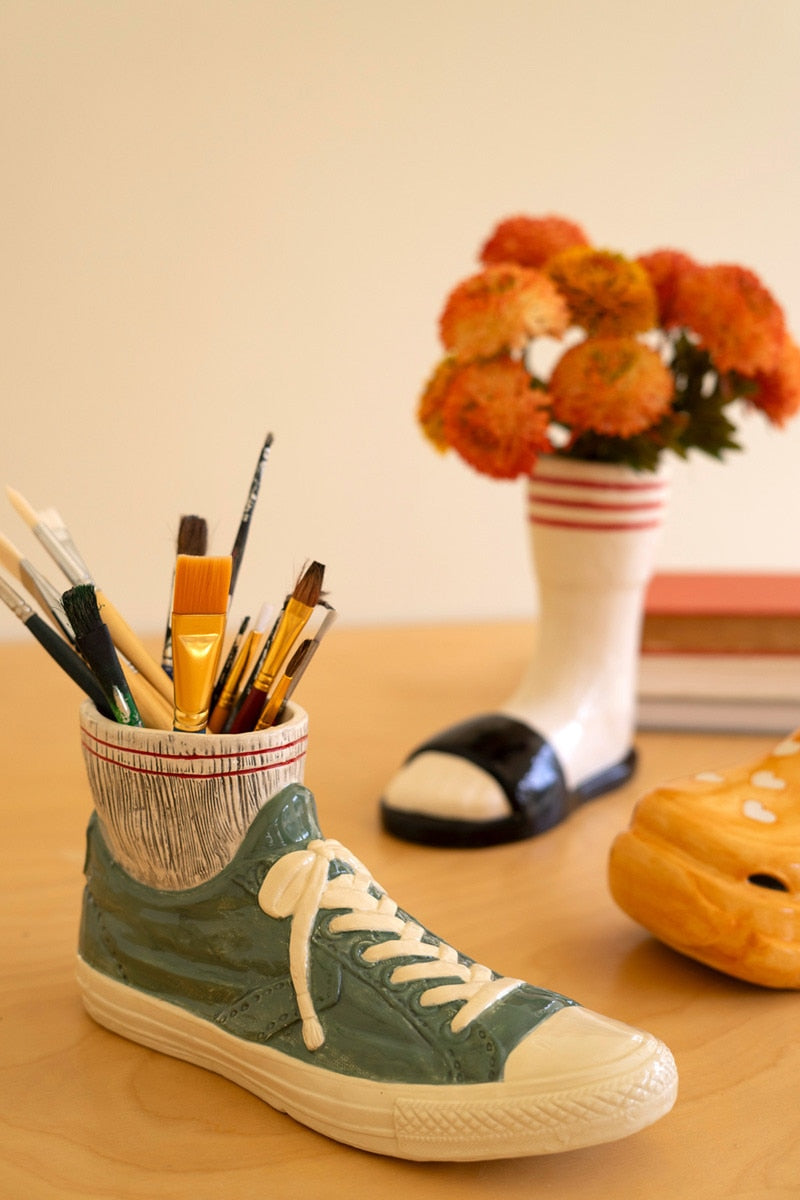 Ceramic Sneaker With Socks Vase - Chapin Furniture