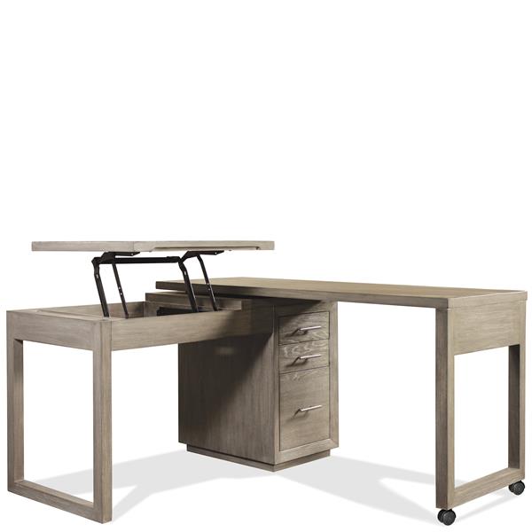 Prelude Swivel Lift Top Desk- Casual Taupe - Chapin Furniture
