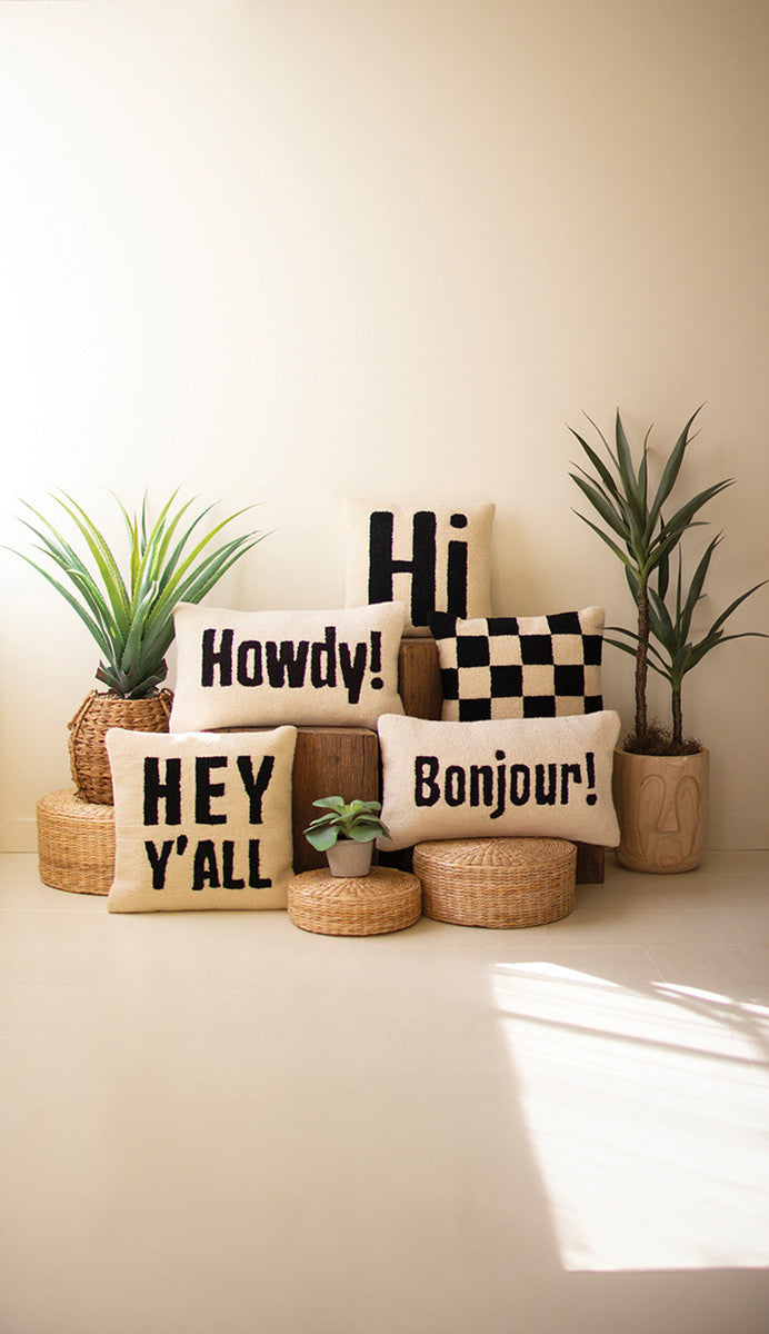 Hey Y'All Hand-Hooked Pillow - Chapin Furniture