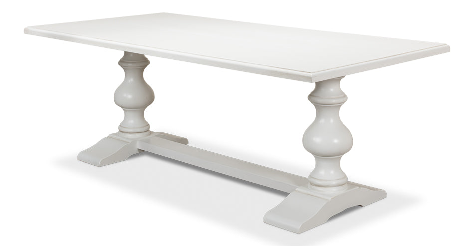 Lionisio Trestle Table- Cortina White - Chapin Furniture