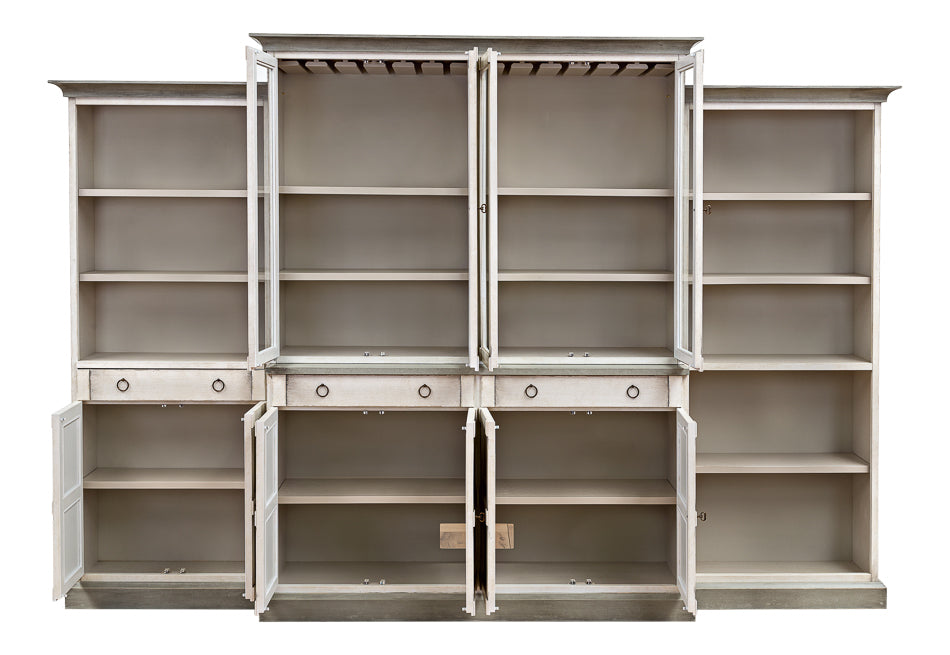 4 Piece Full Wall Unit- White & Grey - Chapin Furniture