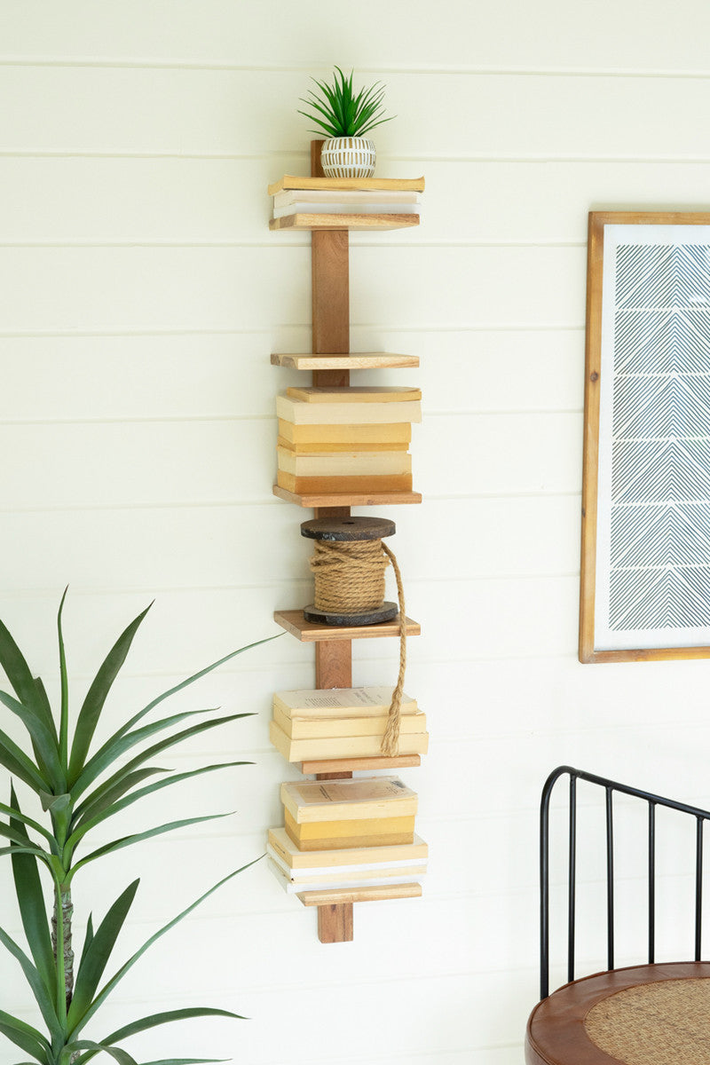 Acacia Wood Six-Tiered Vertical Shelf - Chapin Furniture