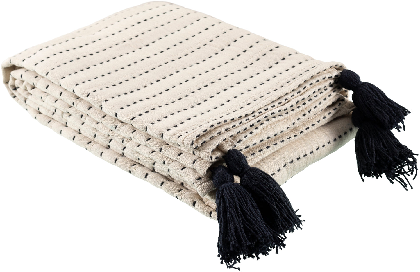 Becki Owens Kapri BOKI-1001 Cream, Black Throw - Chapin Furniture