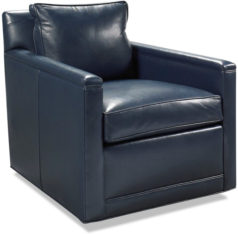 Clark Swivel Chair- Indigo Leather