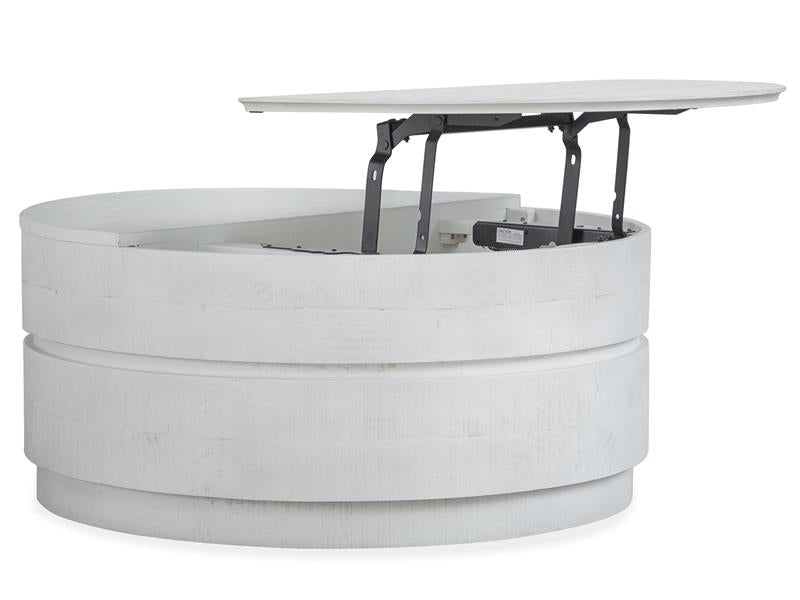 Claudette Round Lift Top Storage Cocktail Table w/Casters - Chapin Furniture