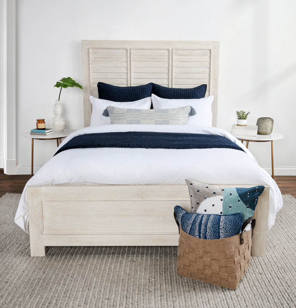 Bari Velvet Ocean Blue Quilt - Chapin Furniture