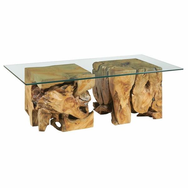 Square Root Coffee Table With Glass Top - Chapin Furniture