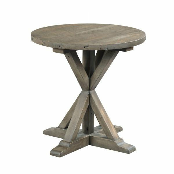 Reclamation Place Trestle Round End Table - Chapin Furniture