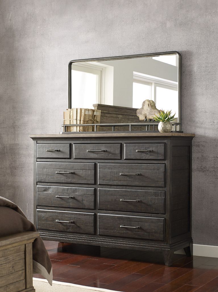 Plank Road Westwood Landscape Mirror- Charcoal - Chapin Furniture