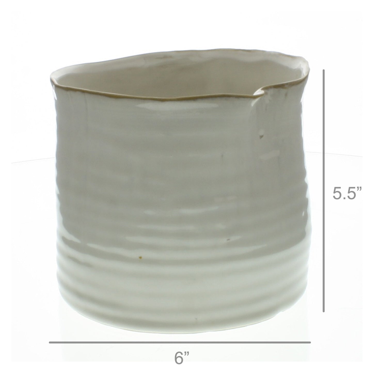Bower Ceramic Vase - Lrg Wide - Fancy white - Chapin Furniture