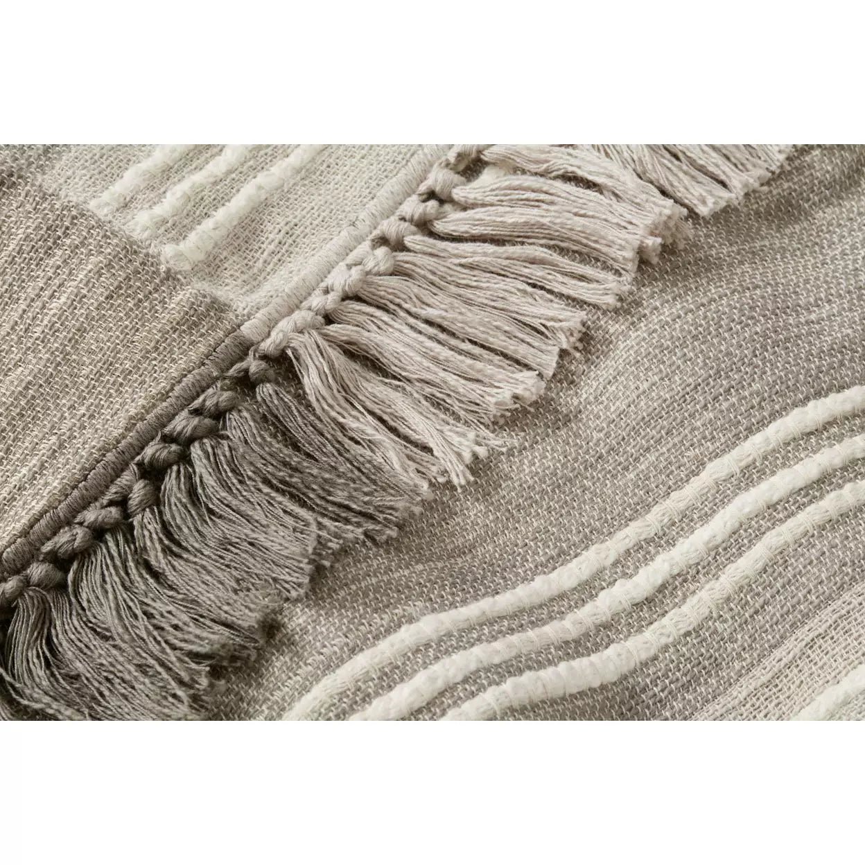 Amber Lewis Cardiff Collection Tal0002 AL Grey / Ivory Throw - Chapin Furniture
