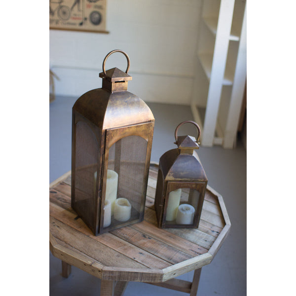 Set of 2 Antique Bronze Lanterns - Chapin Furniture