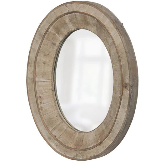 Primitive Reclaimed Wood Oval Mirror - Chapin Furniture