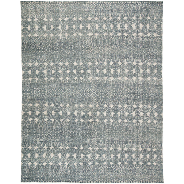 Jaipur Living Abelle Hand-Knotted Medallion Teal/ Light Gray Rug - Chapin Furniture