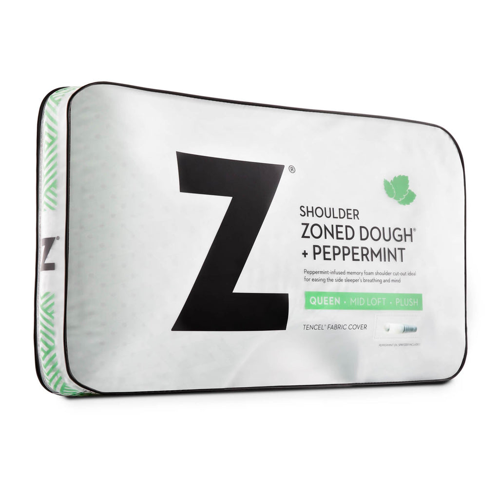 Shoulder Zoned Dough® Peppermint, Mid Loft Pillow With Aromatherapy Spray- Queen - Chapin Furniture