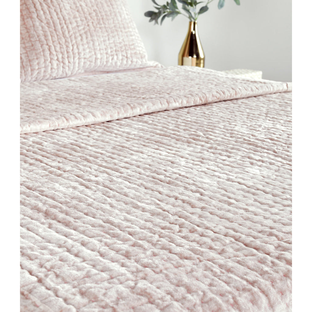 Bari Velvet Bliss Pink Quilt Set - Chapin Furniture