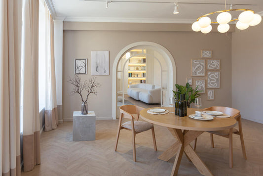Fashionable Modern Design Luxury Apartment Light Colors Bright Day Huge Windows Stylish Decoration No One Inside