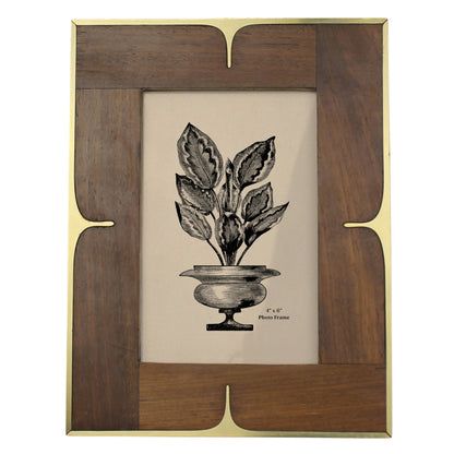 4x6 Picture Frame - Wood and Brass - Chapin Furniture