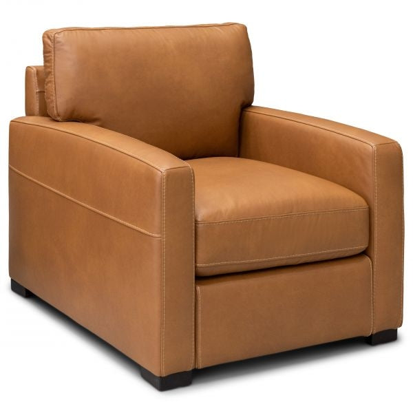 Bassett Club Level Wilson Chair in Pecan Leather - Thumbnail 2