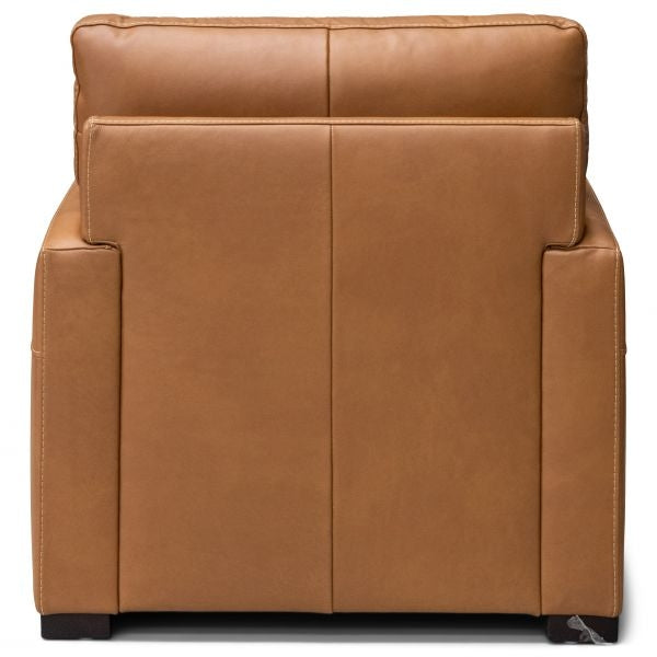 Bassett Club Level Wilson Chair in Pecan Leather - Chapin Furniture