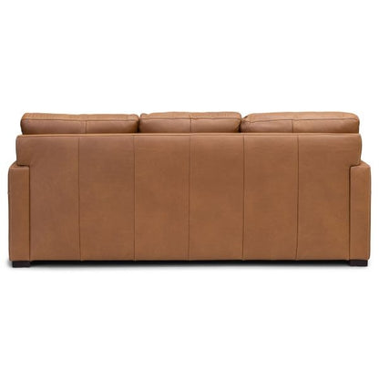 Bassett Club Level Wilson Sofa in Pecan Leather - Chapin Furniture