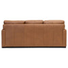 Bassett Club Level Wilson Sofa in Pecan Leather - Chapin Furniture