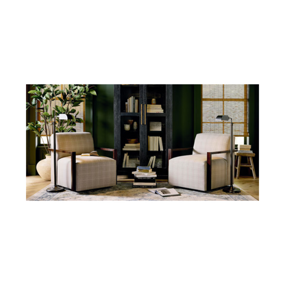 Creswell Wood Arm Swivel Chair - Custom - Chapin Furniture