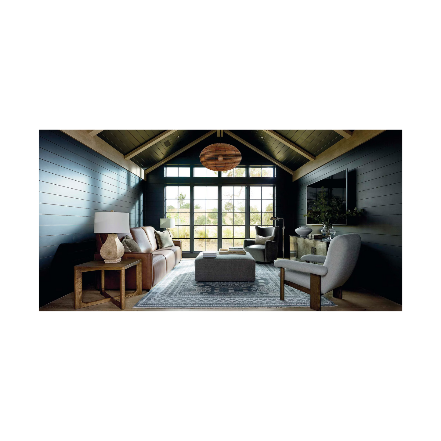 Everett Leather Modular Reclining Sofa - Cork Leather - Chapin Furniture