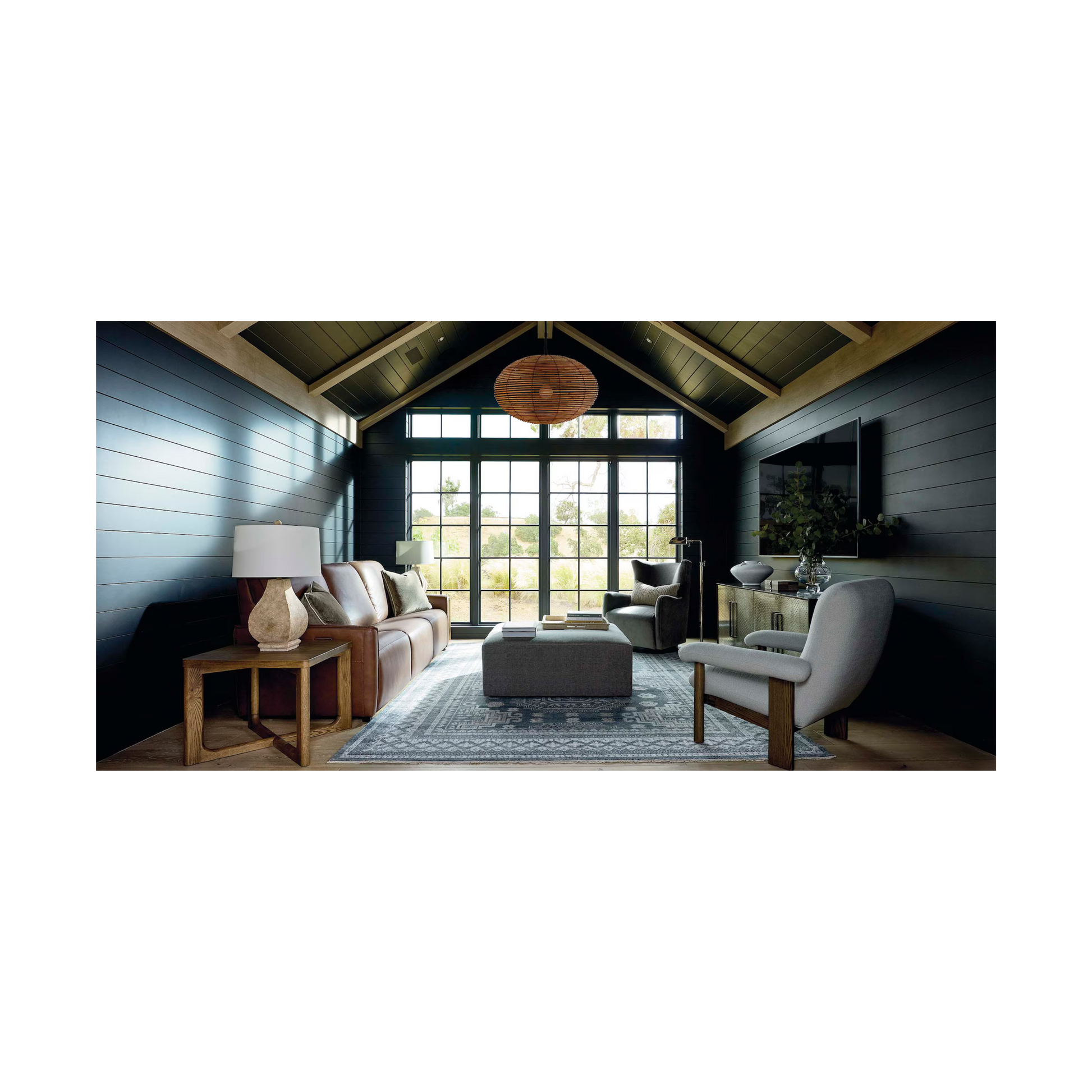 Everett Leather Modular Reclining Sofa - Cork Leather - Chapin Furniture