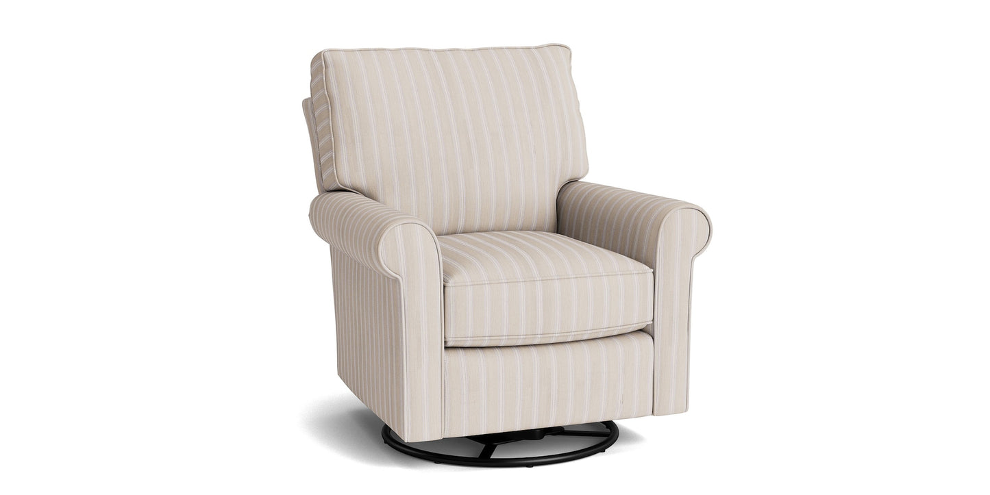 Oswell Roll Arm Swivel Glider Chair- Custom - Chapin Furniture