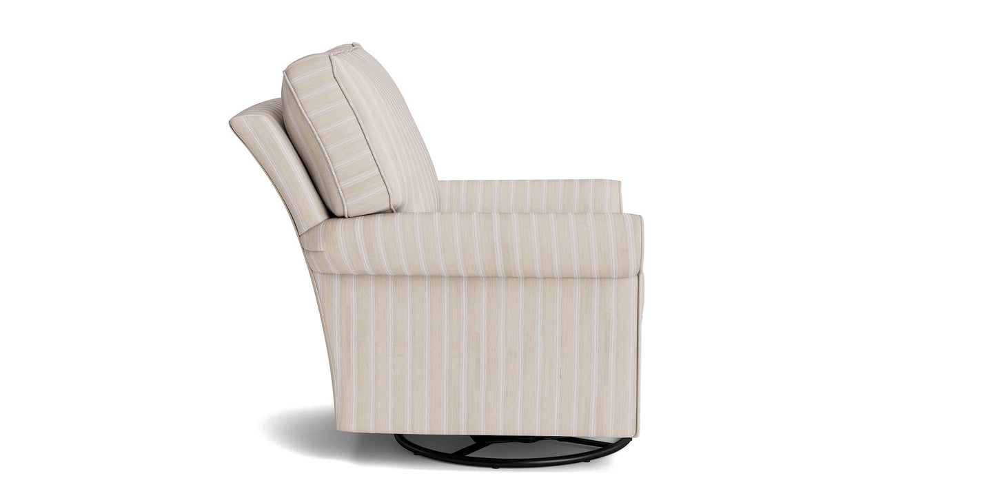 Oswell Roll Arm Swivel Glider Chair- Custom - Chapin Furniture