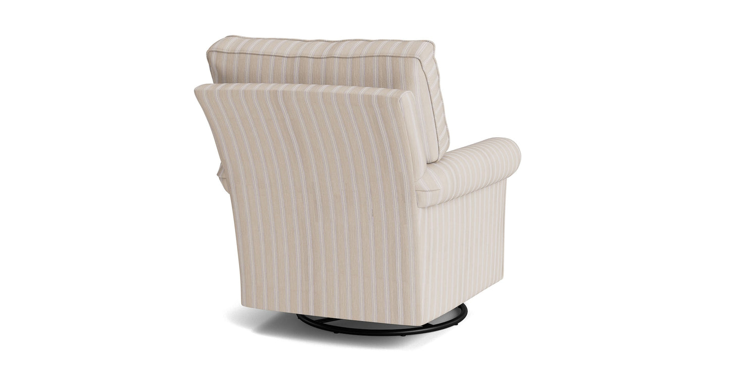 Oswell Roll Arm Swivel Glider Chair- Custom - Chapin Furniture