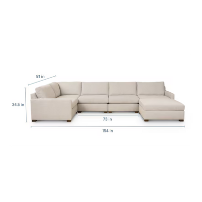 Colby Thin Track Arm Modular U-Shaped Sectional - Custom - Chapin Furniture