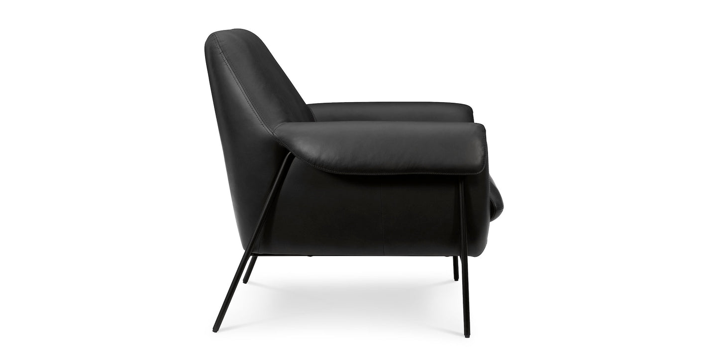 Richfield Leather Accent Chair- Midnight Leather - Chapin Furniture