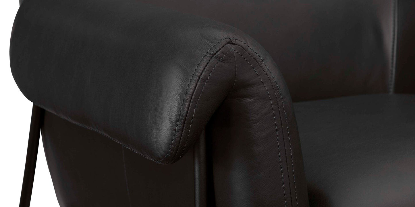 Richfield Leather Accent Chair- Midnight Leather - Chapin Furniture